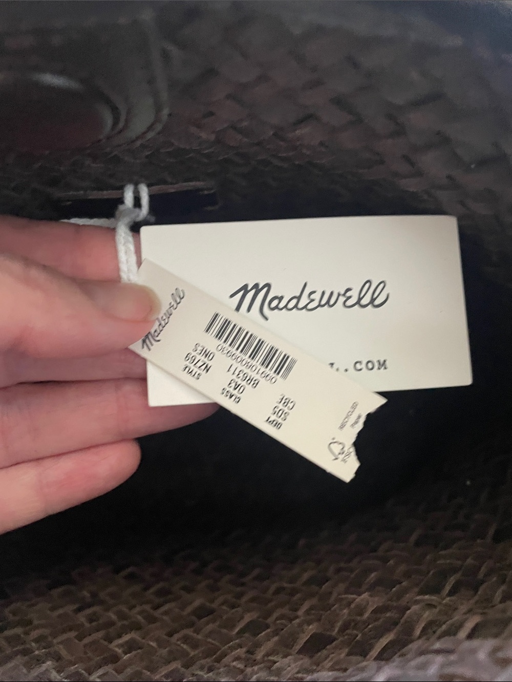 Madewell Signature Woven Leather Crossbody in Dark Chocolate Brown - Picture 3 of 4
